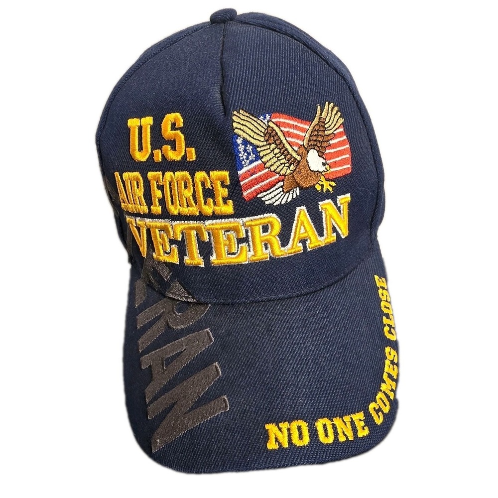 US Air Force‎ Veteran Hat Mens Navy Blue No One Comes Close Embroidered Ball Cap